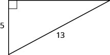 一方の脚に5、斜辺に13と記された直角。