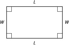 辺にWとLと記された長方形。