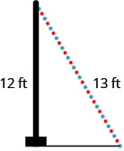 一方の脚に12、斜辺に13と記された直角三角形。