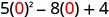 5×0²−8×0＋4。