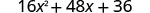 16x²＋48x＋36。