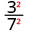3²を7²で割る。