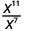 xの11乗をx⁷で割る。