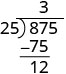 87−75=12を75の下に書く。
