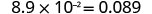8.9×10の−2乗＝0.089。